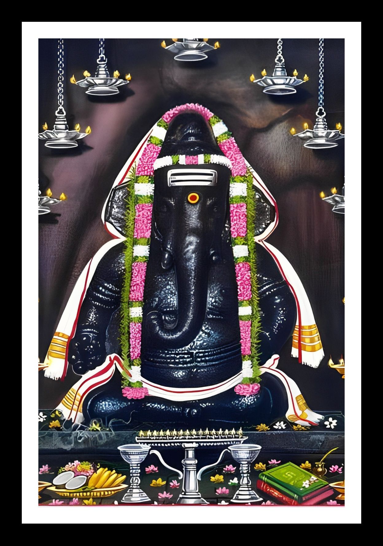 Karpaga Vinayagar Photo Frame,God Ganesh 8x6 inch,Wall Hang Religious Frame-image-13
