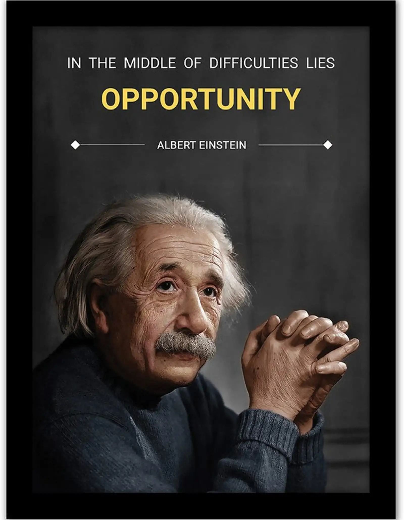 Albert Einstein Motivational Framed Wall Poster 3 inch A4-image-15