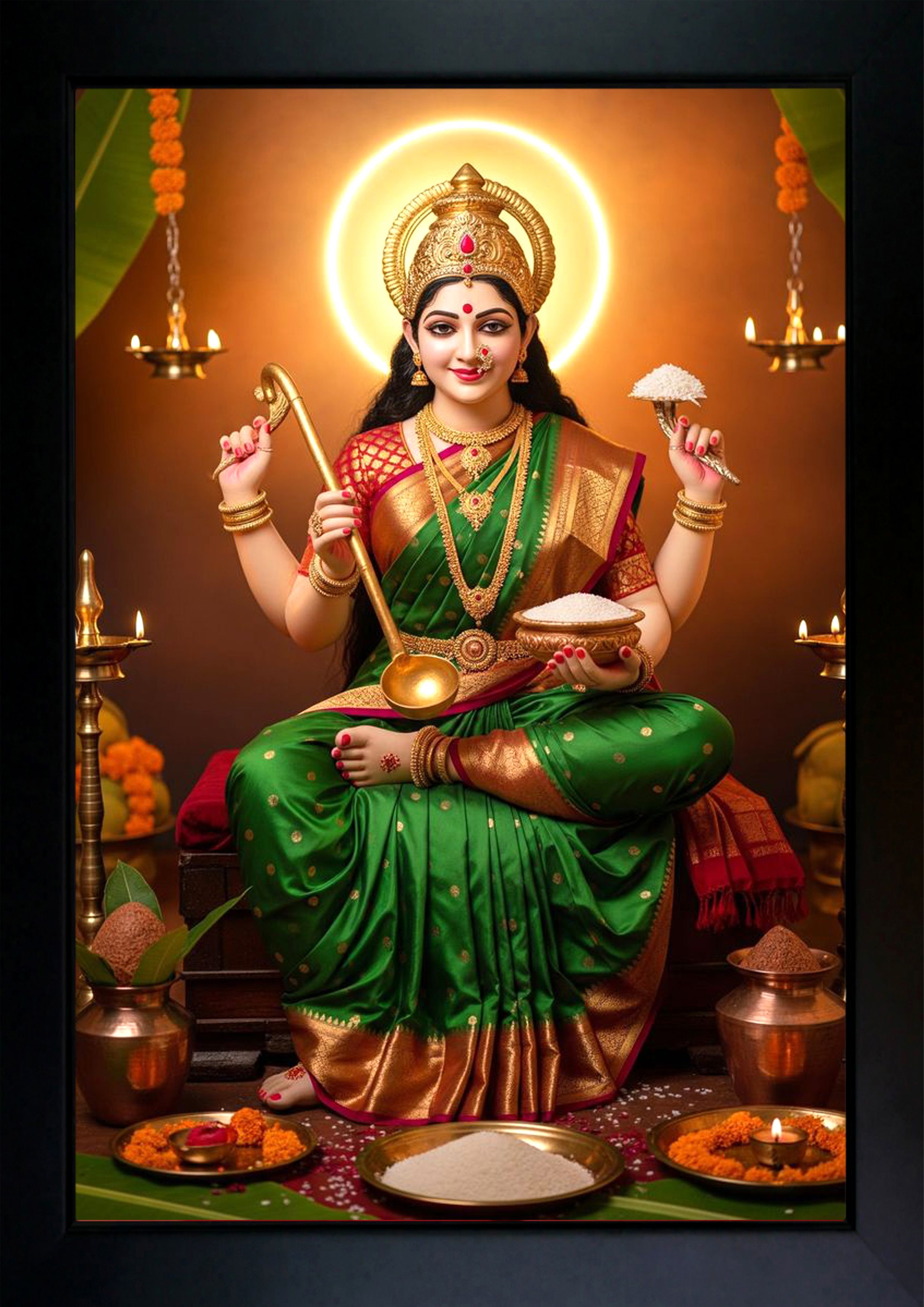 Annapurna Devi Photo Frame 10 X 13.5 IN Religious Frame-image-14