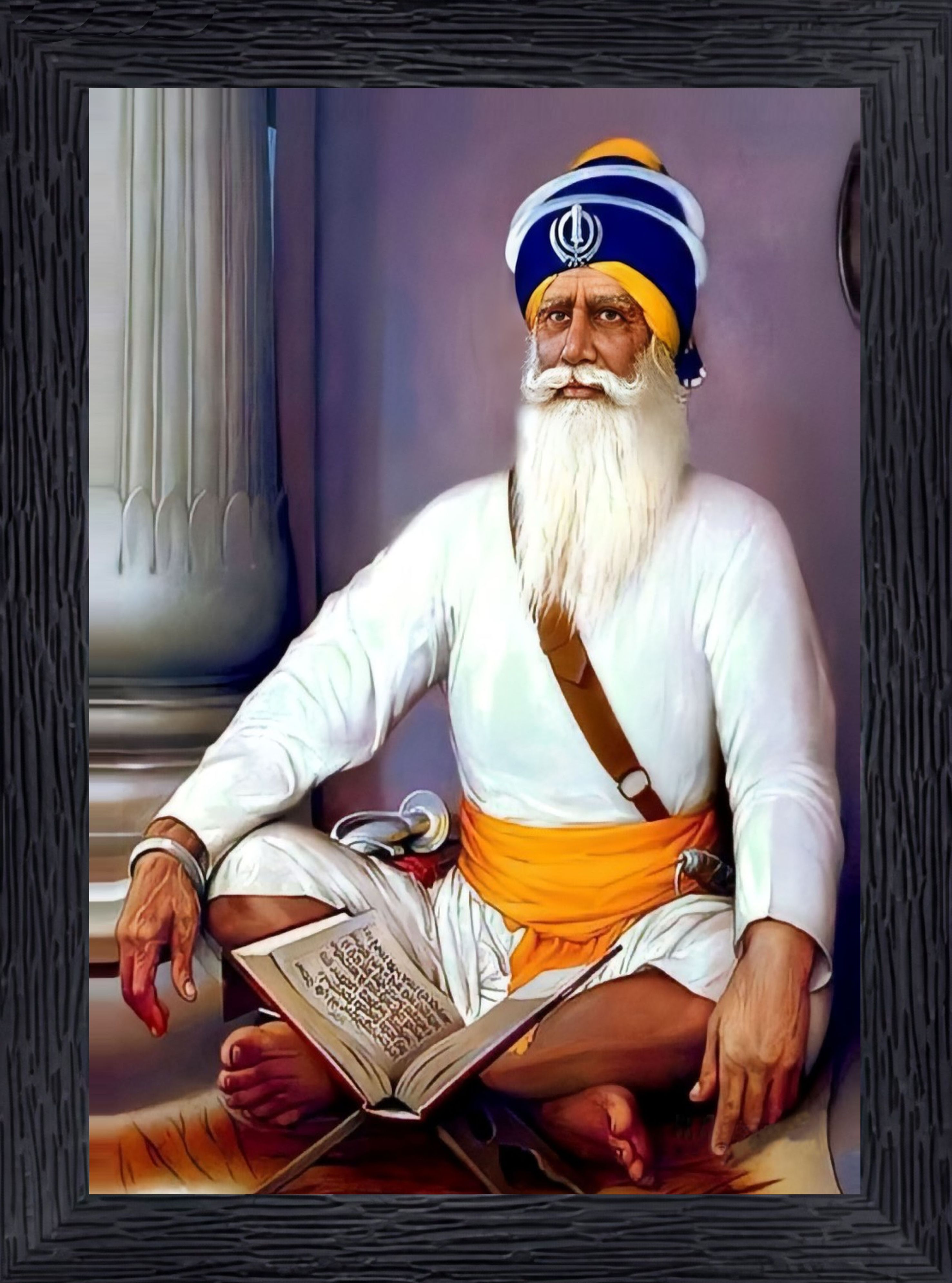 Shri Baba Deep Singh Ji Religious Wood Wall Hanging Photo Frame Size-10/14 Inch Digital Reprint 14 inch x 10 inch Painting-image-24