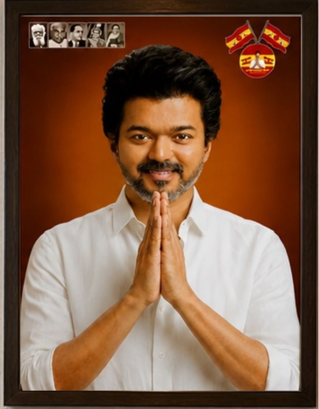 vgs marketings TVK Thalapathy Vijay Tamizhaga vetri kazhagam party leader A3 Size Photo Frame 18 inch frame-picture-15
