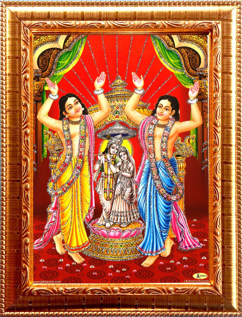 GOUR NETAI GOLDEN PHOTO FRAME SMALL SIZE (6.5 X 8.5) INCH RECTANGULAR Religious Frame-image-49