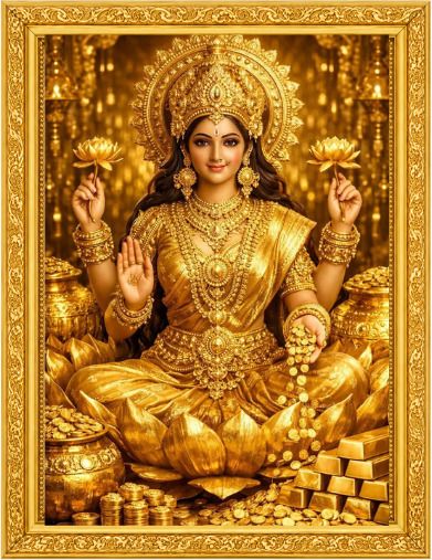 jeevika enterprises Goddess Lakshmi Religious Frame-picture-35