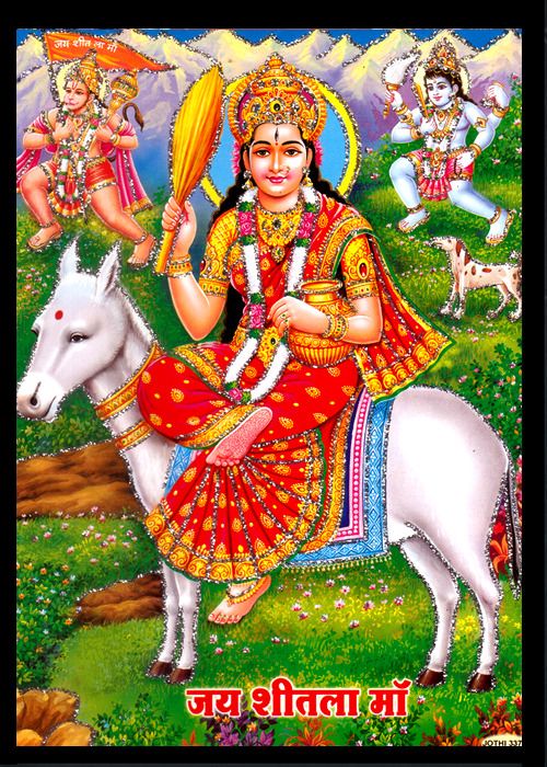 deshkart SHITALA MATA Laminated Photo (5x7) inch on Wooden Base With Back Support Mount Religious Frame-picture-29