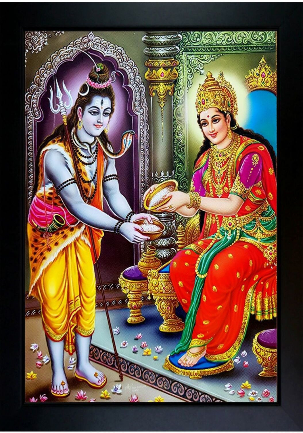 framtastic Annapurna Devi With Shiv ji Photo Frame Religious Frame image 1