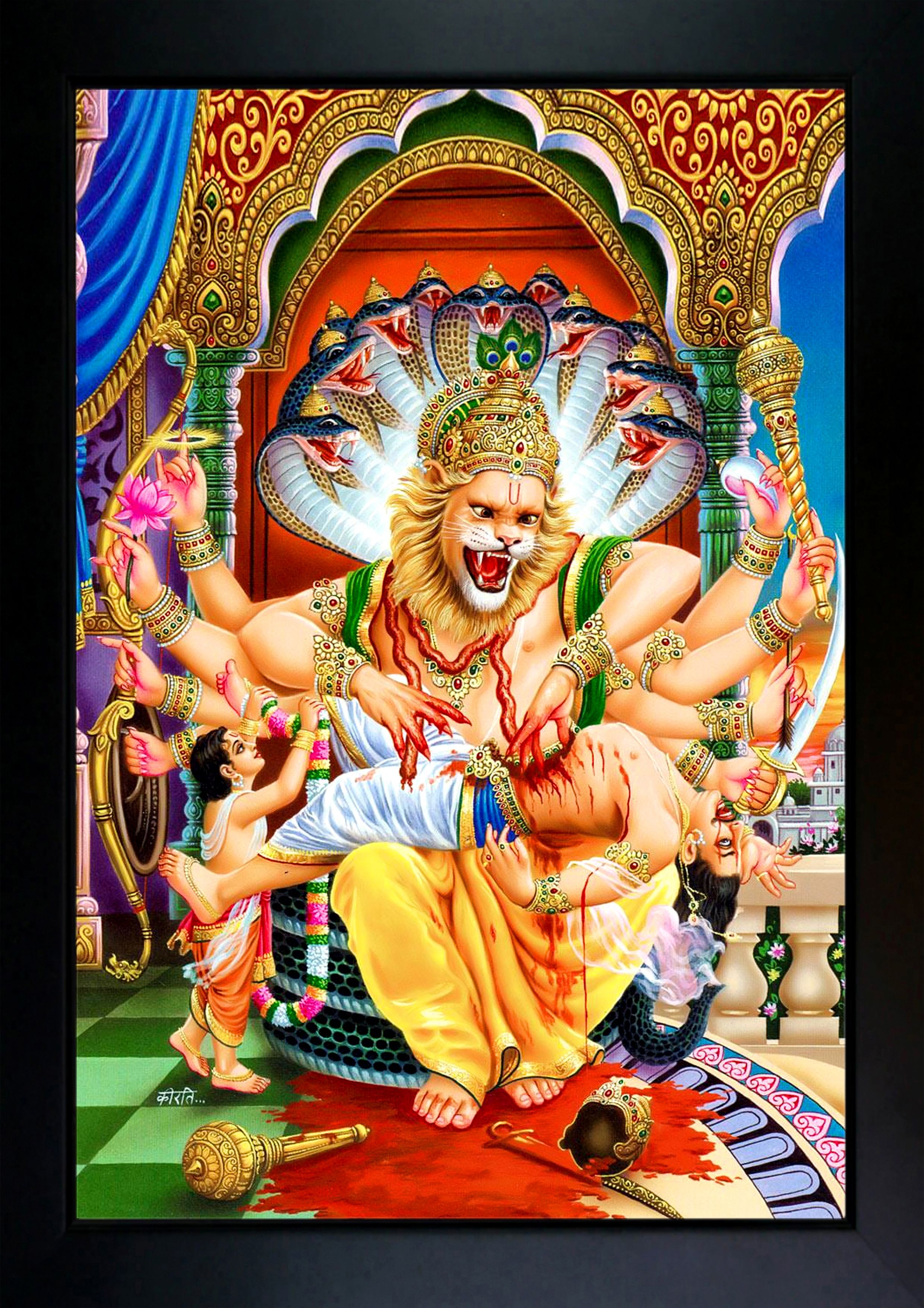 crowdhall narsingh god Religious Frame-picture-12