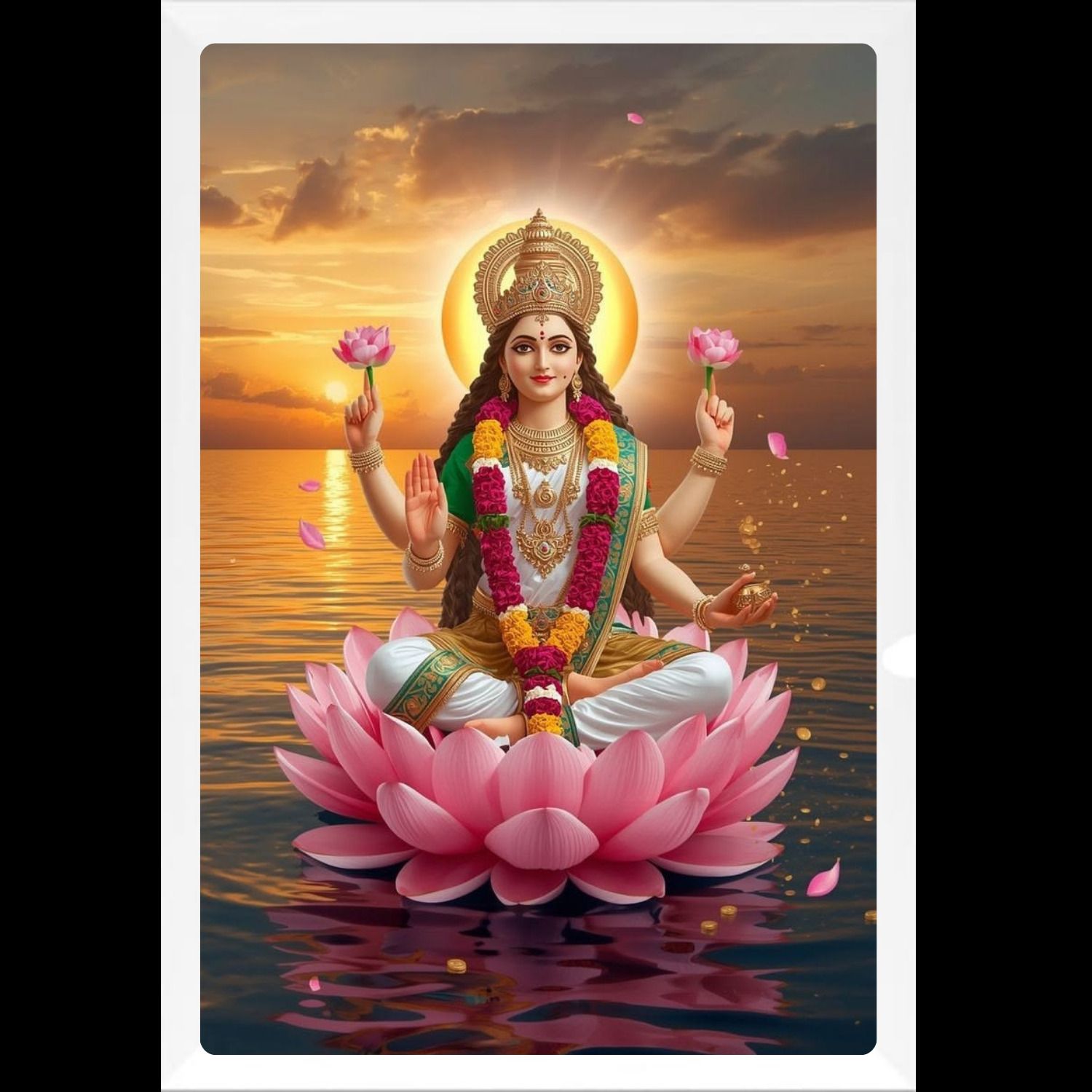 Lakshmi Mata Gold HD Photo Frame Religious Frame-image-9
