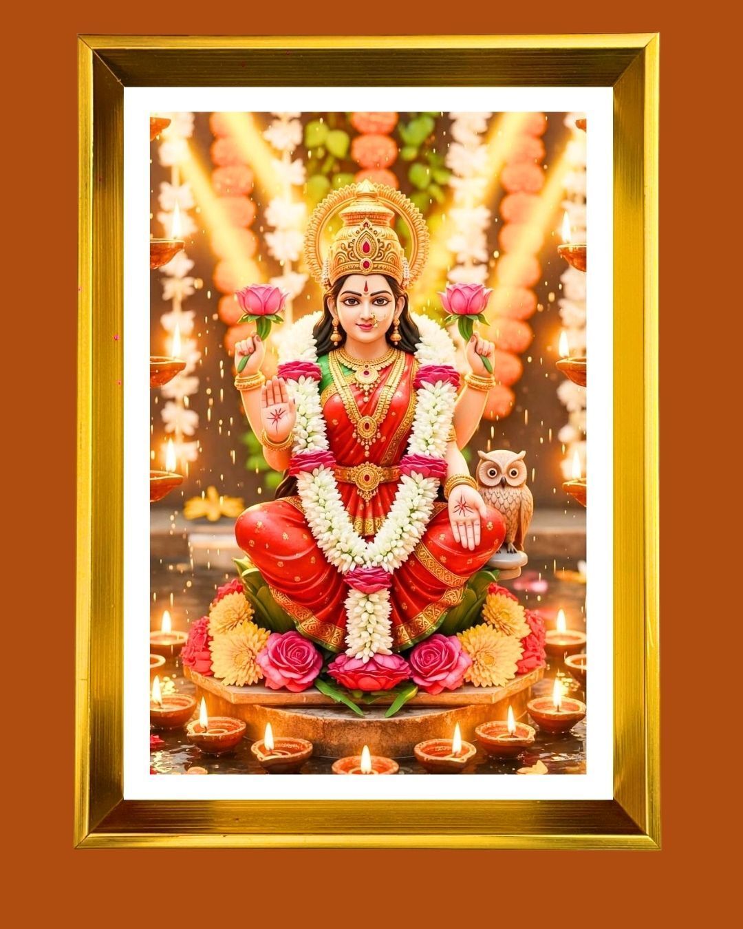 Mata Lakhsmi Golden Photo Frame Religious Frame-image-16