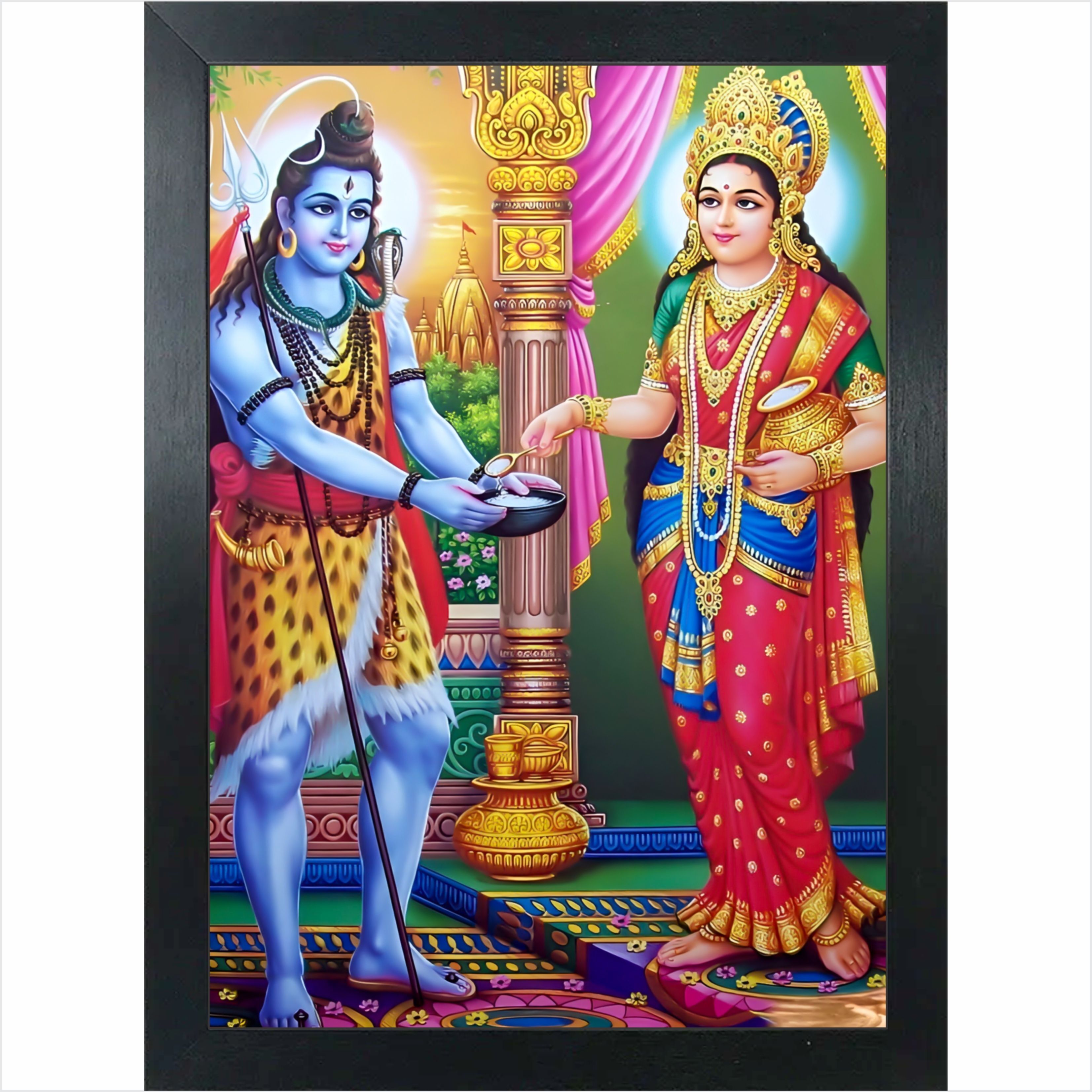 Maa Annapurna Devi Wooden Religious Photo Frame Religious Frame-image-31