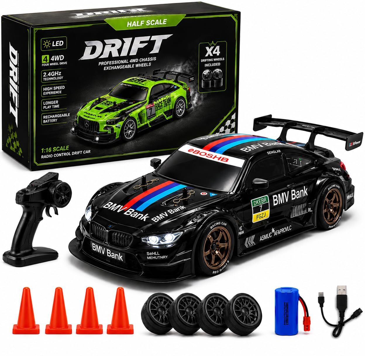 sse toy Remote Control F1 Drift Car Hand Control Smoke 2.4GHz LED Lights Rechargeable-picture-17