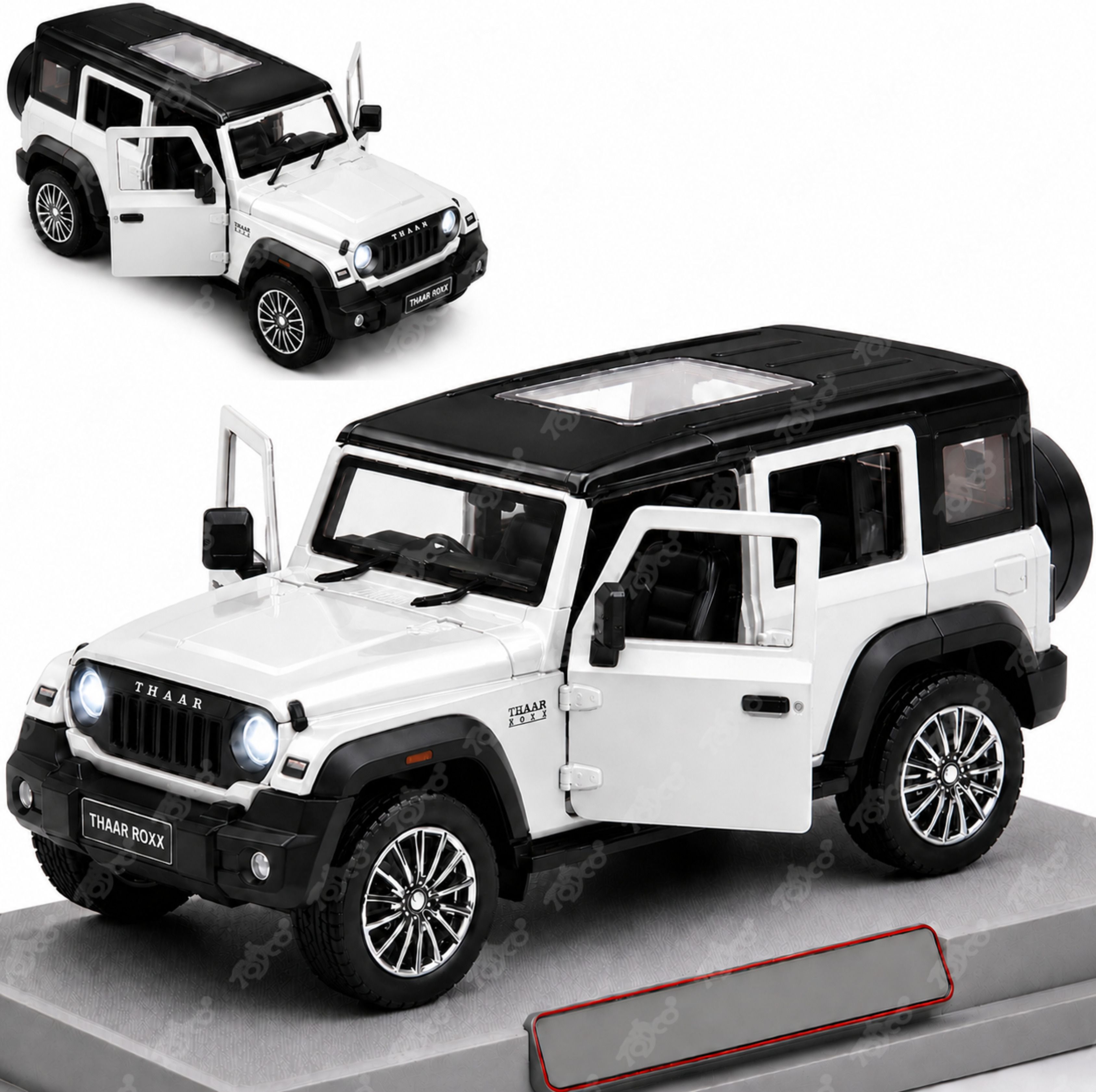1:36 Scale Diecast Thaar Rocks SUV Car Toy for Kids (Open Door & Pull Back)-image-9