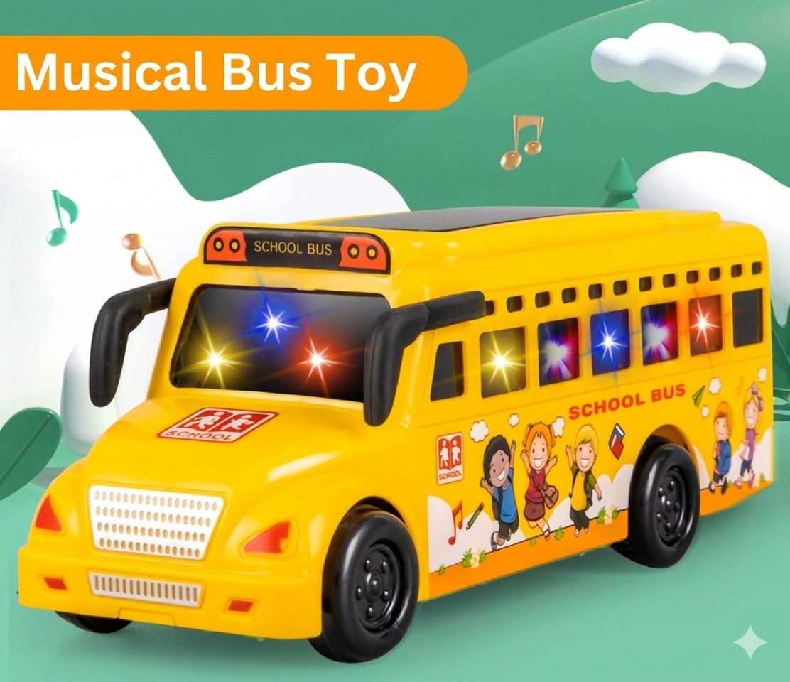 School Bus Toy for Kids, Friction Powered Push and Go Mini School Bus-image-31
