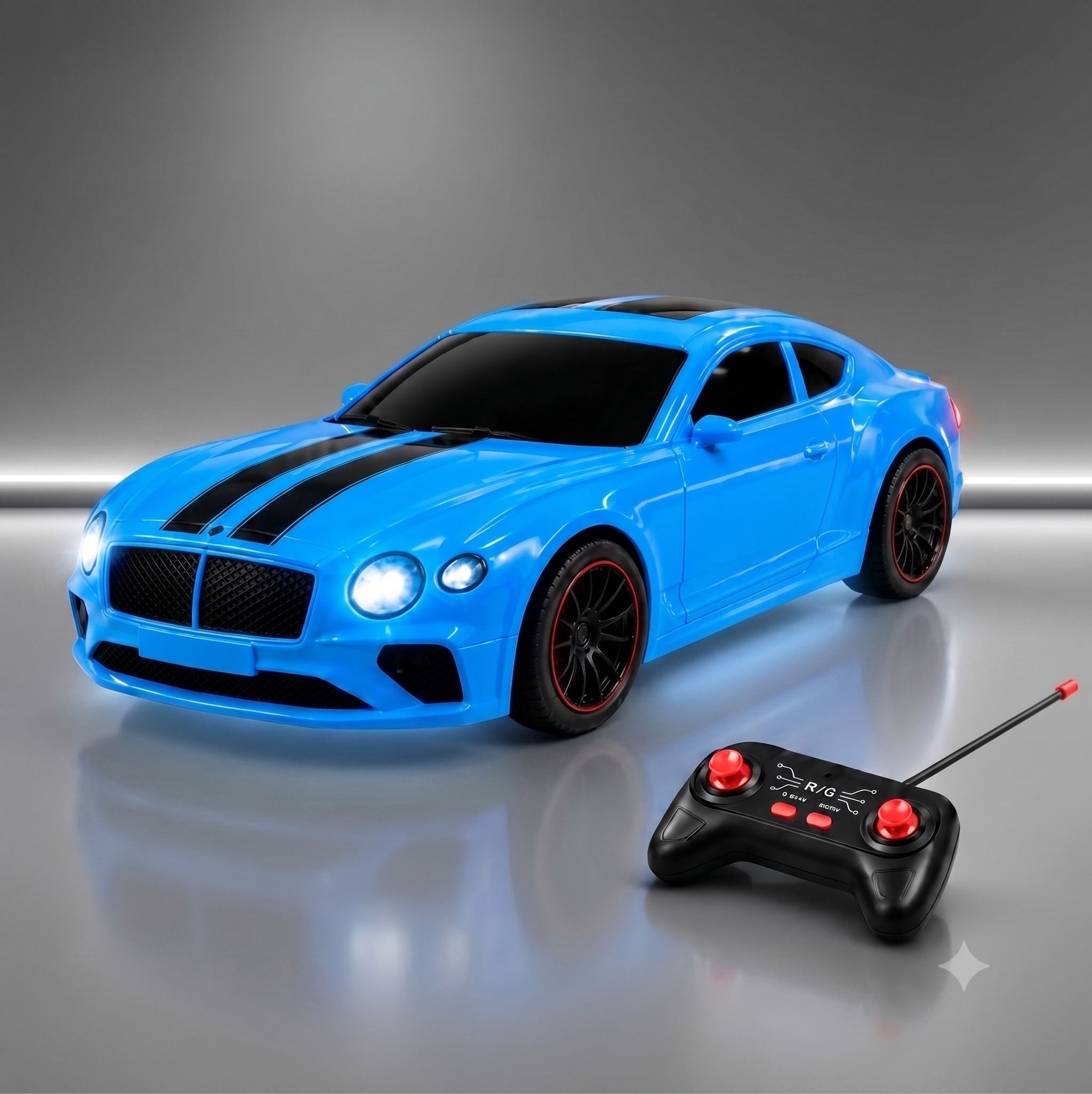 Blue Bentley R/C Toy Car | 1:24 scale Car | Spray Function | Lights & Music-image-35
