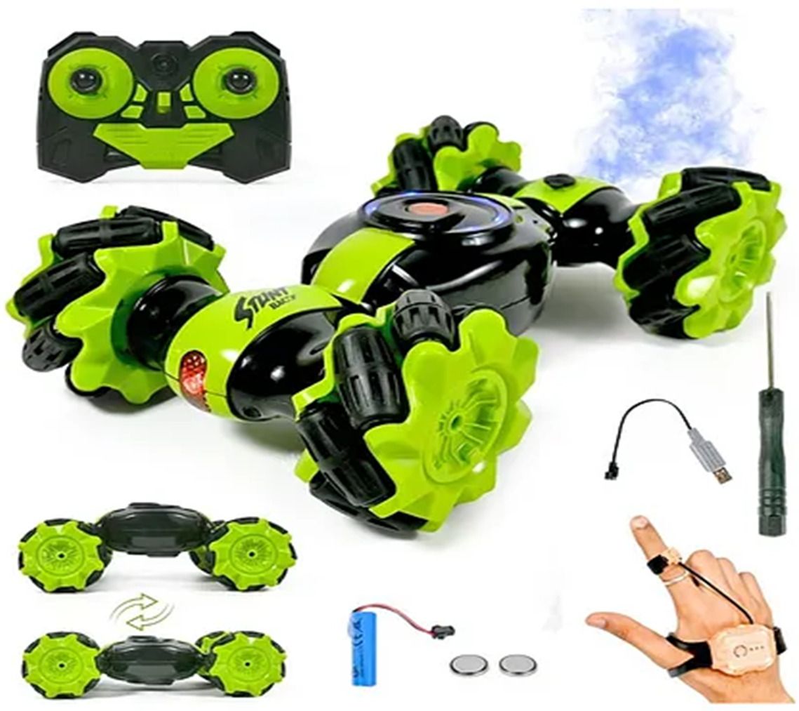siddhanam Smoke Twist Car With Double Remote Control | Gesture Twist Stunt Car | Dance Car-picture-36