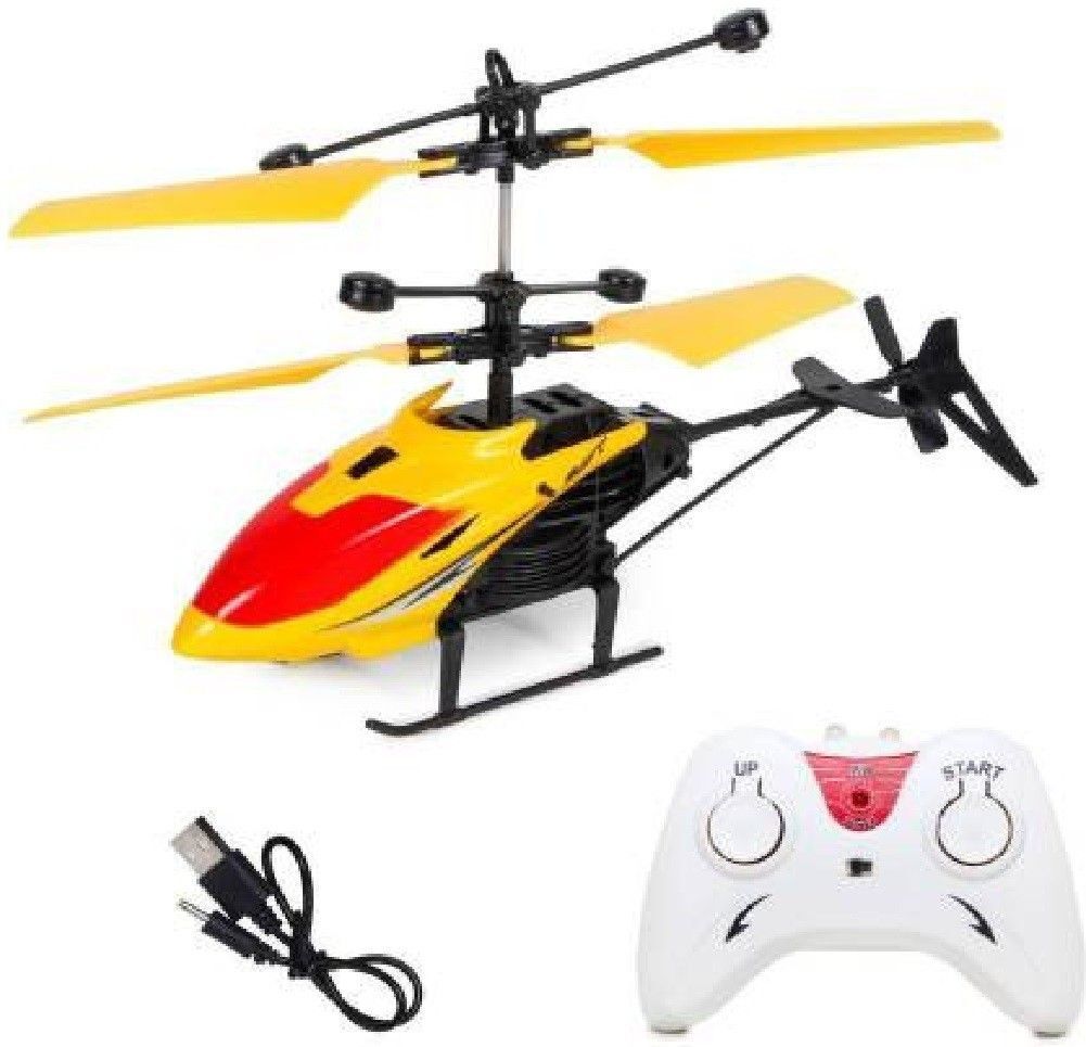 shiv traders Creation Rechargeable 2-in-1 Remote and Hand Sensor Flying Helicopter-picture-4