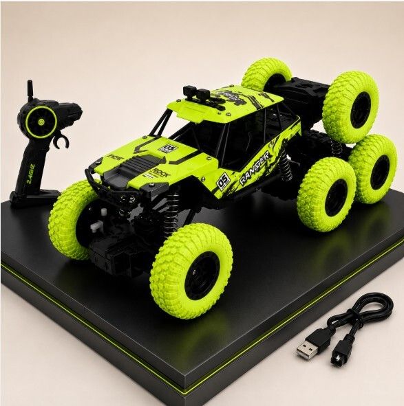 pepstter 2.4GHz Rechargeable 4WD Six Wheel RC Rock Crawler Off-Road Truck Green-picture-17