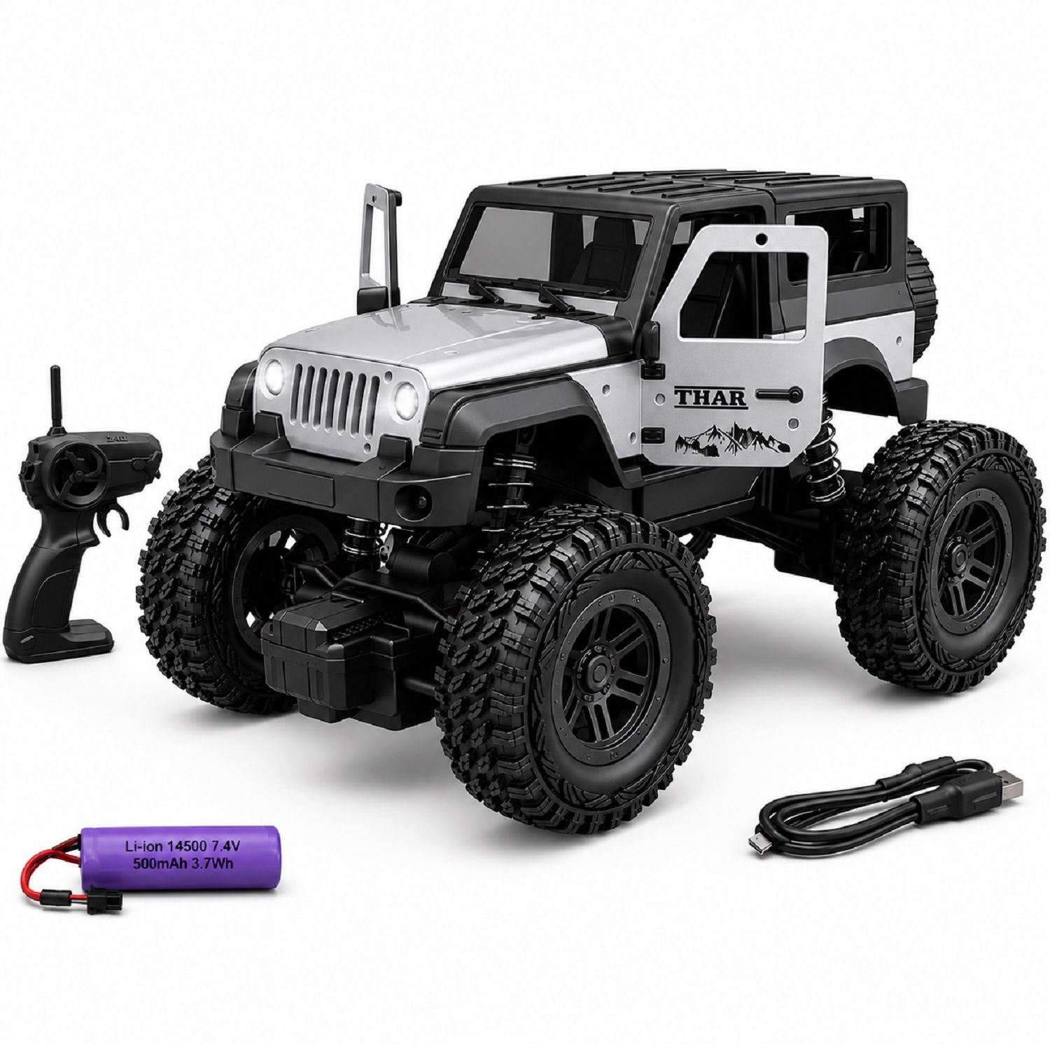 RC Thar Off Road 4WD Remote Control Car for Kid 2.4GHz High Speed Rock Crawler-image-17
