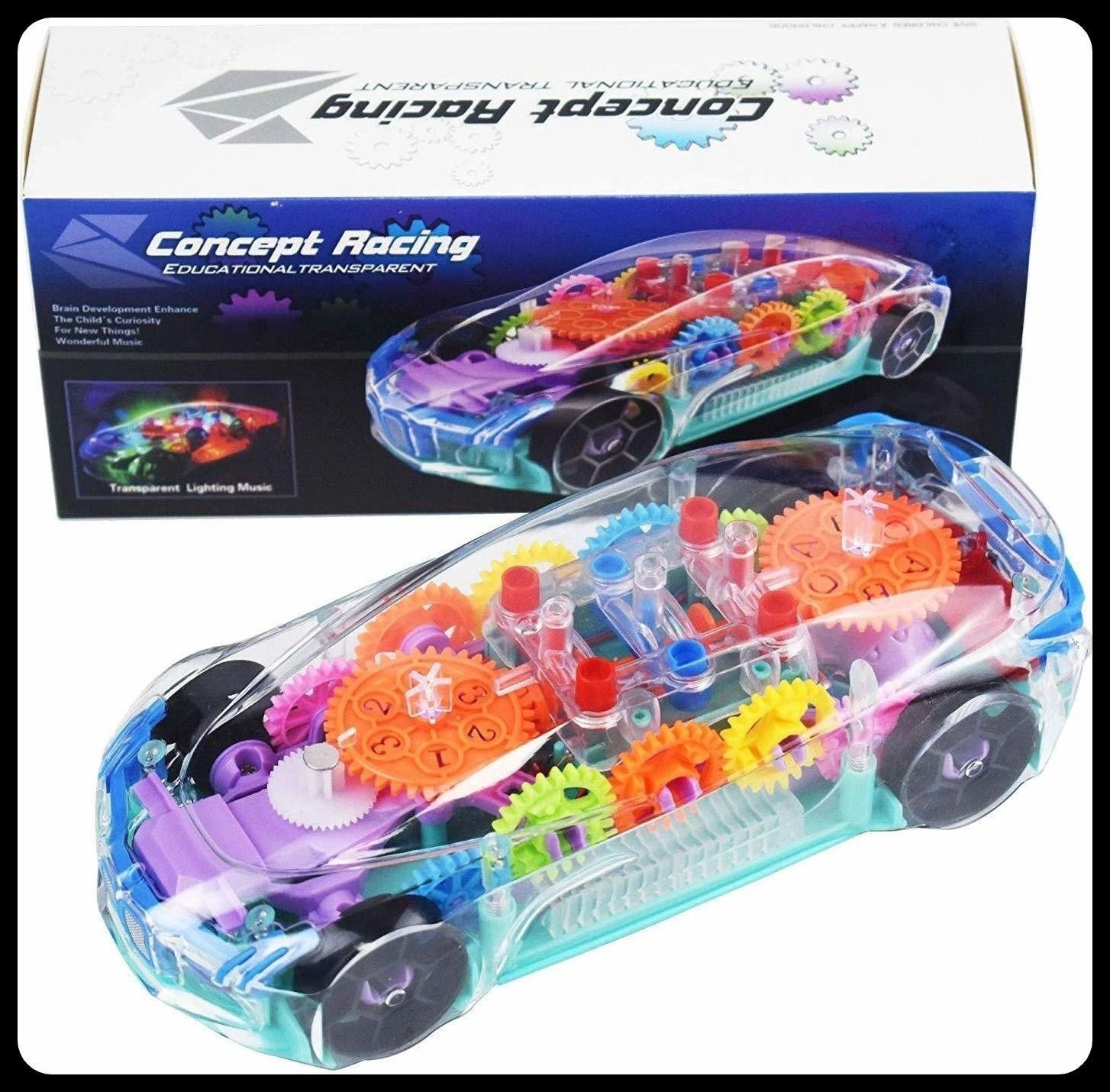 ninjatoy 3D Concept Gear Car Toy, Transparent Car, With 360 Degree Rotation-ZA1078-picture-21