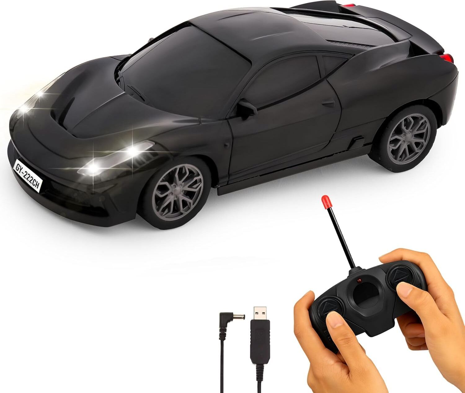 goyalbrothers Remote Control Racing Car High-Speed RC Toy with LED Headlights Anti-Skid Tyres-picture-36