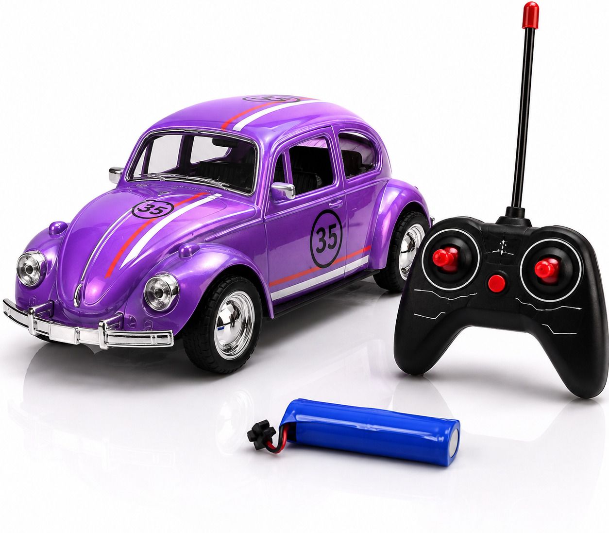 bizdom RC Beetle Car Toy with Headlights, Remote & Battery Pack, Pack of 1-picture-39