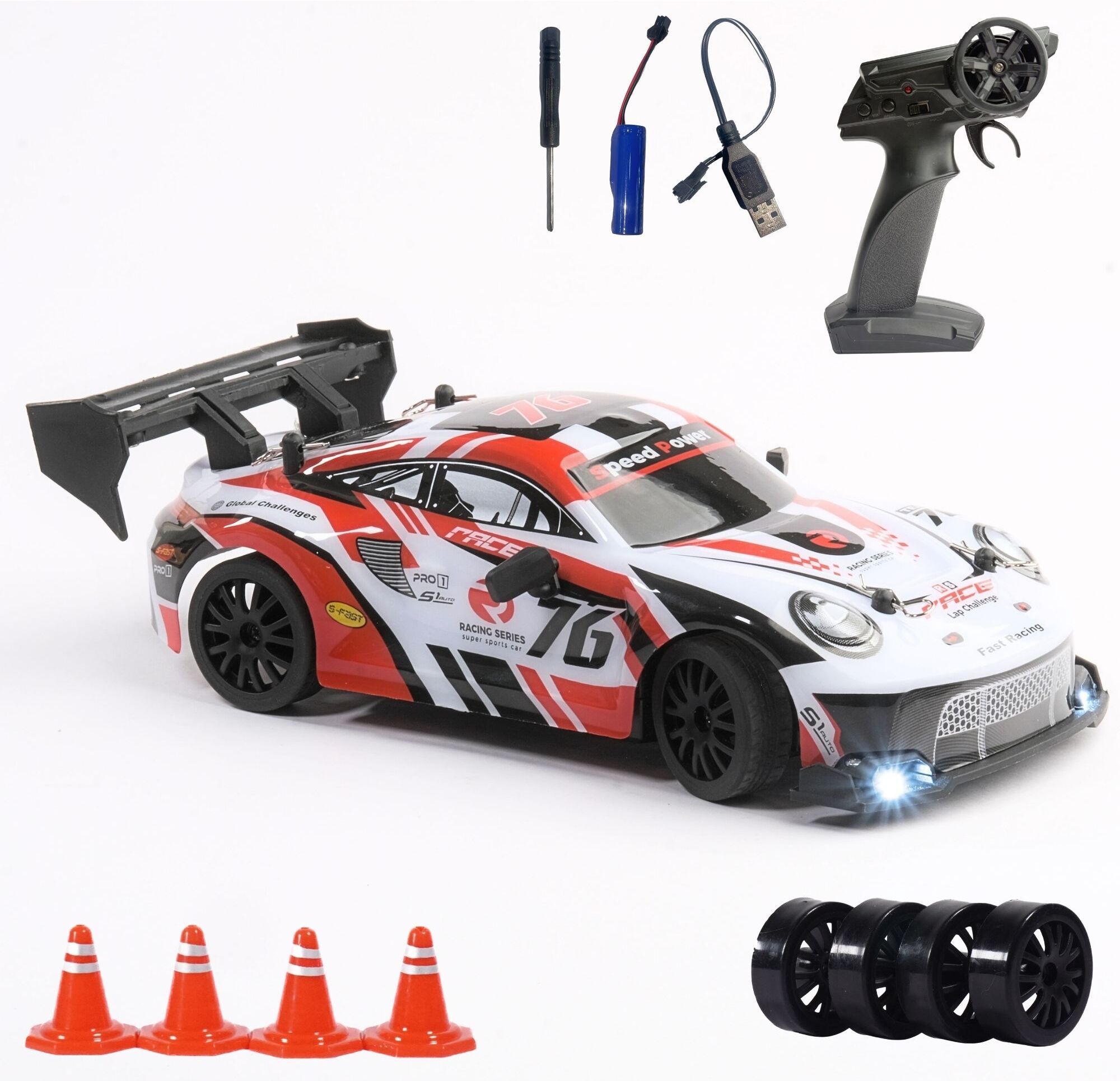 Ghost Remote Control Car, 20Kmph, 2.4Ghz, Rc Drifting Car 4x4, Multi LED Lights-image-36