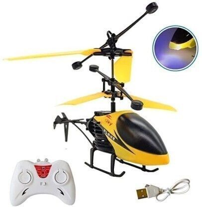 shiv traders Remote Control and Hand Sensor Charging Helicopter Toys with 3D Light-picture-2