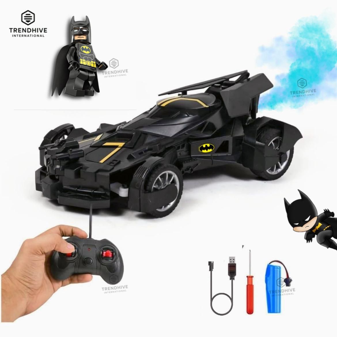 Batman Remote Control Car with Lights, Mist Spray & High Speed Racing Action-image-43