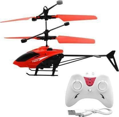 toysfire Kids Plastic Induction Type 2-in-1 Flying Helicopter with Remote60 image 1