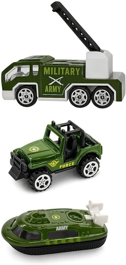littlin 3 in 1 Speedyz Die Cast Army Metal Car Set Toy for Kids-picture-45