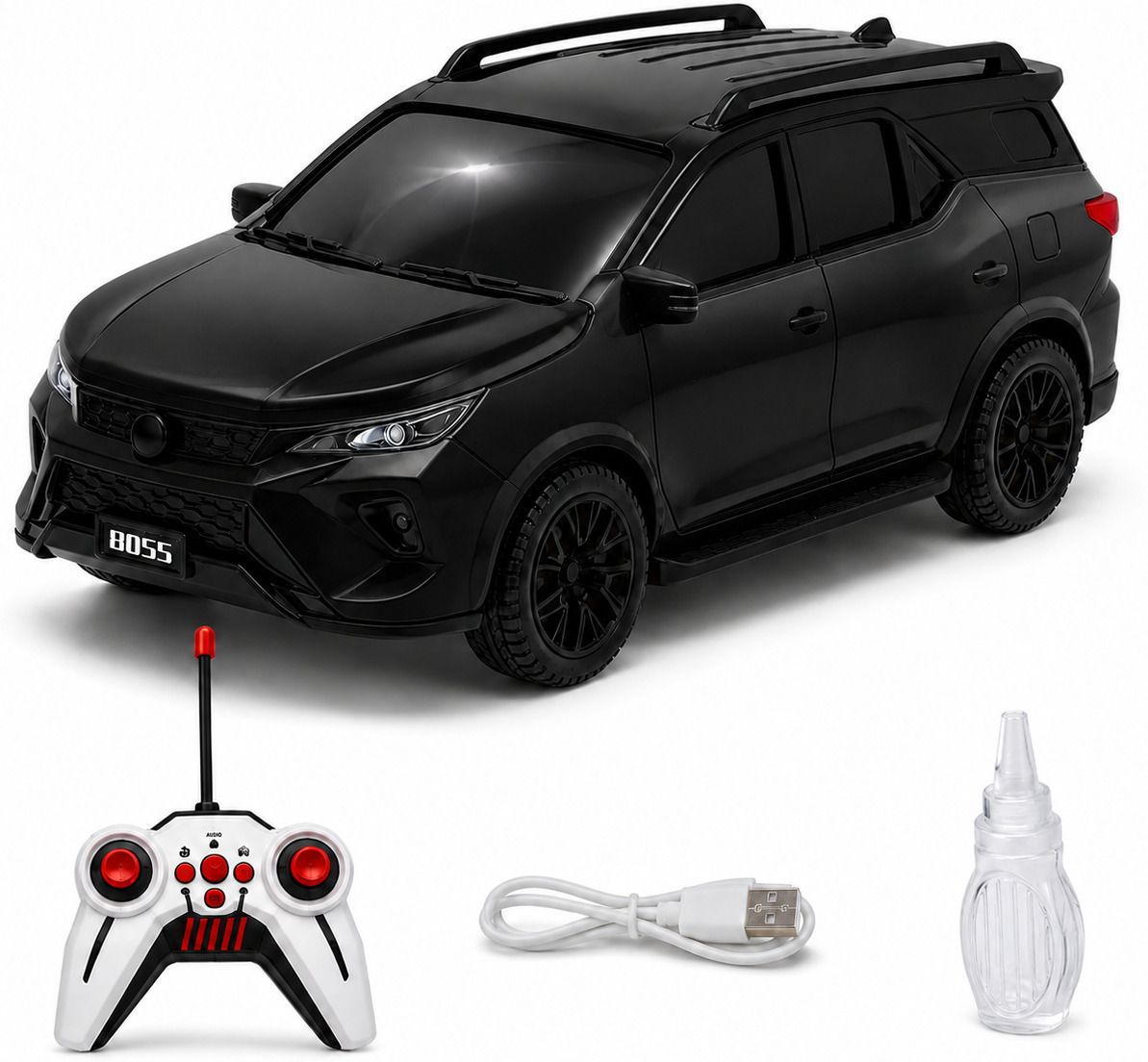 Remote Control Toy SUV Car with Rechargeable Battery, Smoke Spray & LED Lights-image-39