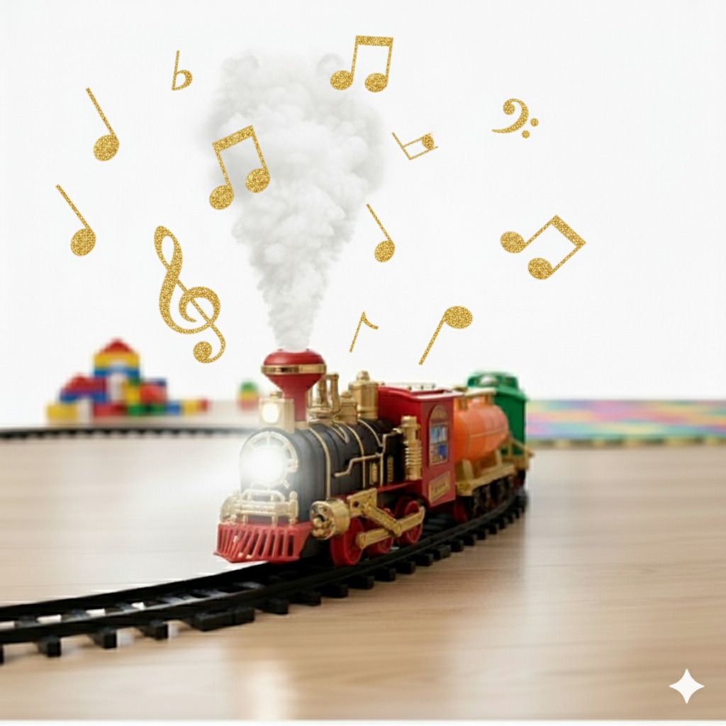 asian Choochoo Classic Toy Train Set with Engine, 3 Coaches & Easy-Snap Tracks-picture-26