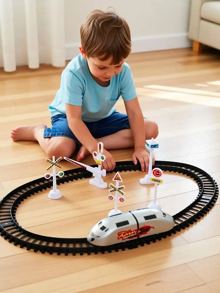 High Speed Electric Toy Train Set for Kids (Multicolor) &-E082-image-43