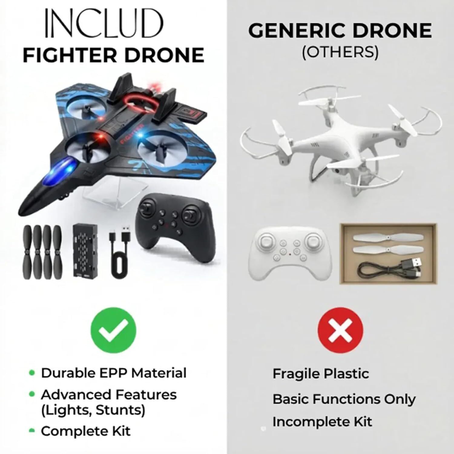 4uonly RC Aeroplane 2.4GHz Remote Control Fighter Plane E0741, RTF Airplane X9-picture-35