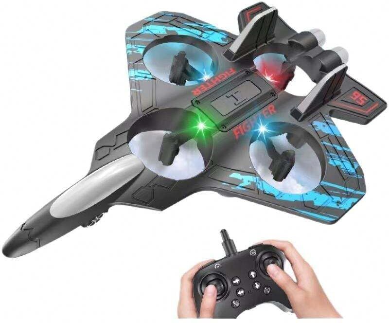 techel Remote Control Fighter Jet Airplane Toy, 2.4GHz RC Aircraft with LED Lights X17-picture-25