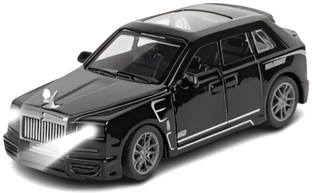 Pull Back Die Cast Rolls Royce Metal Car Toy with Light, Sound and Gate Open-image-25