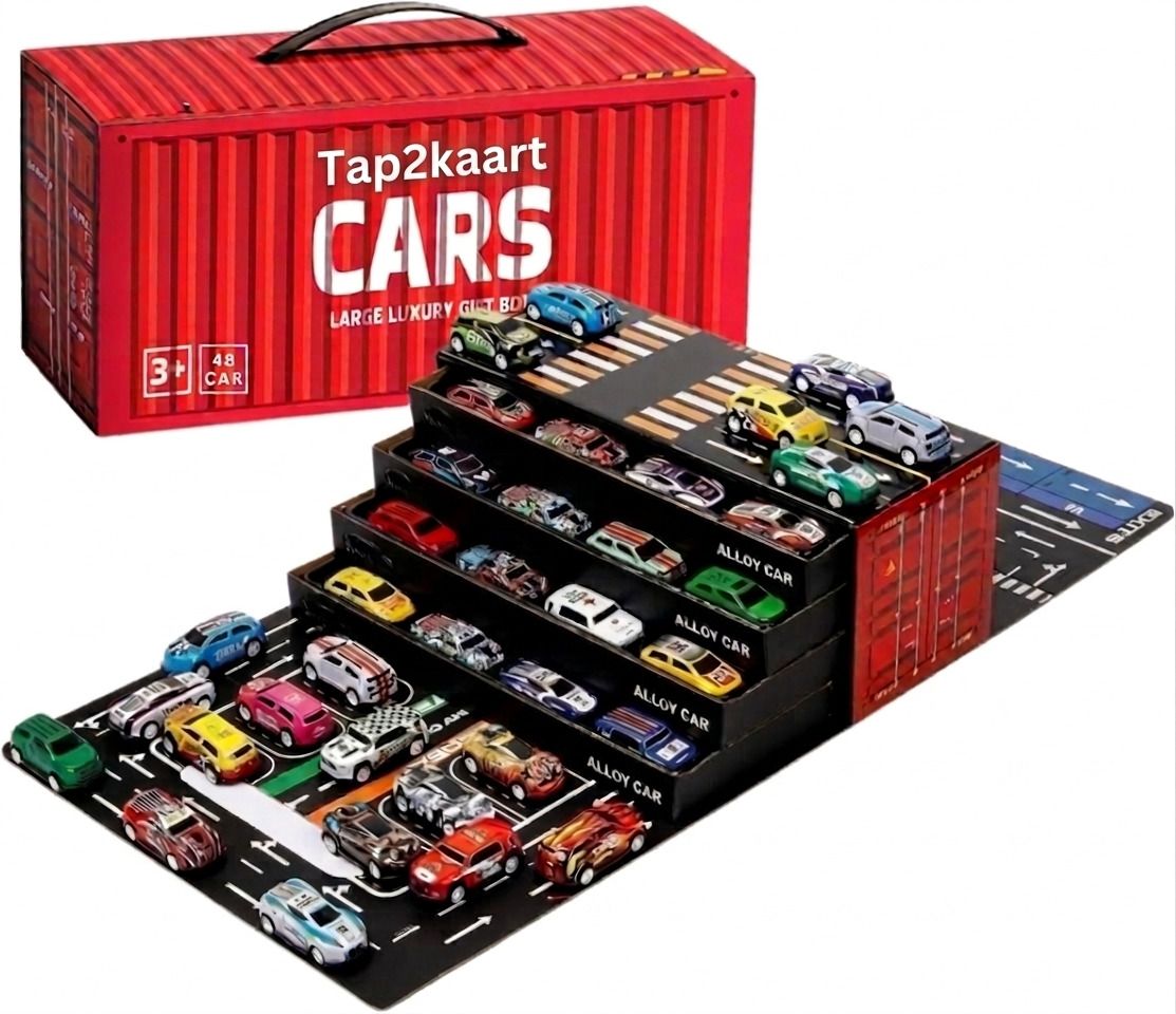 48 Piece Alloy Die Cast Pull Back Car Collection Toy Set for Children-image-6