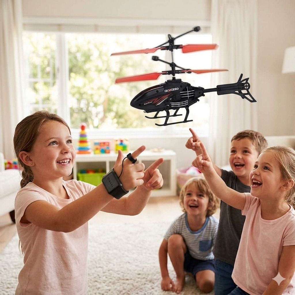 Flying Helicopter with Hand Induction Watch-image-44