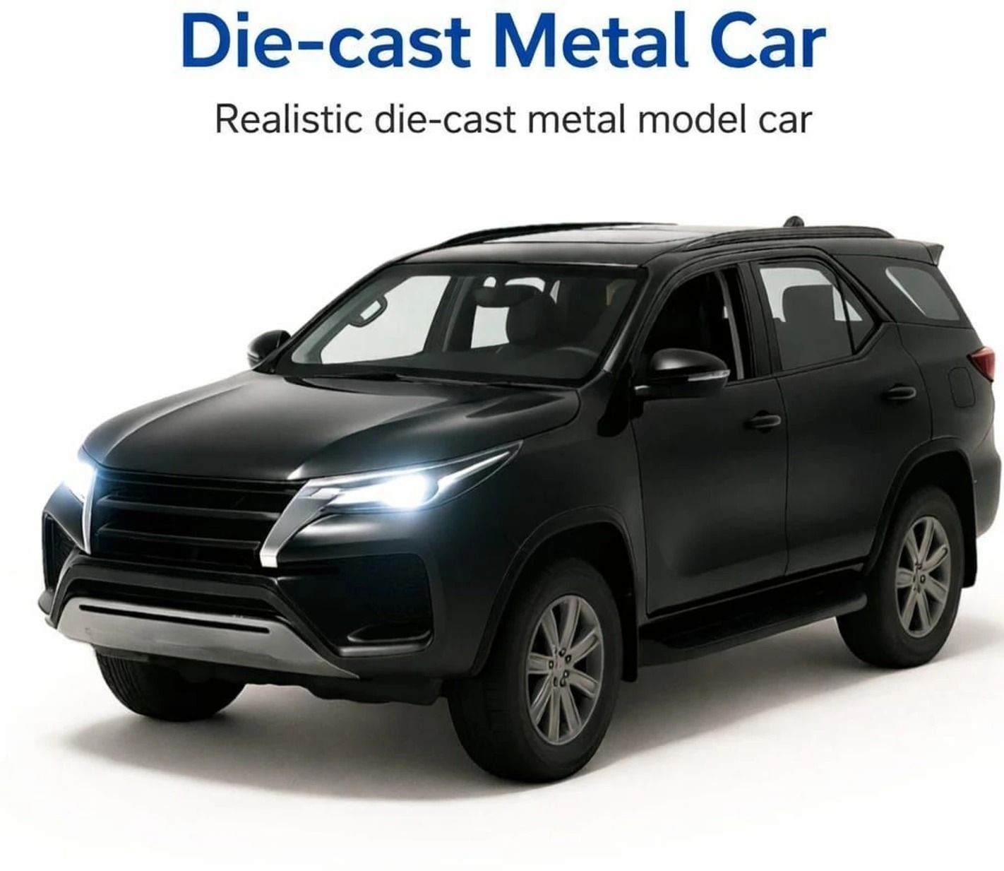 Premium Die-Cast Toyota Fortuner Toy Car with Light & Sound Pull Back Action-image-20
