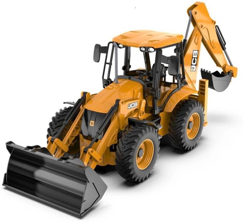 Plastic 2 In 1 Bulldozer And Excavator Construction Toy Vehicle For Kids
