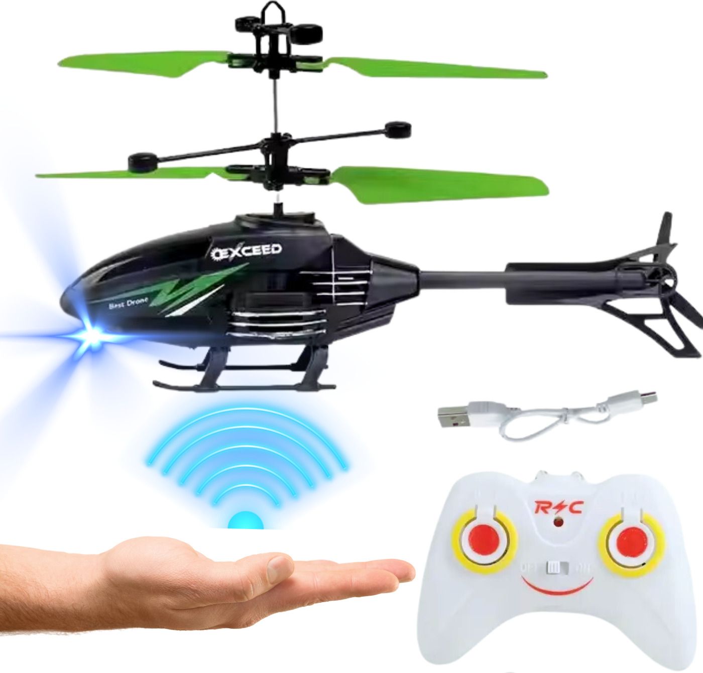 Gravity sensor RC Helicopter with Safety Sensor and 3D Light - Pack of 1-image-3