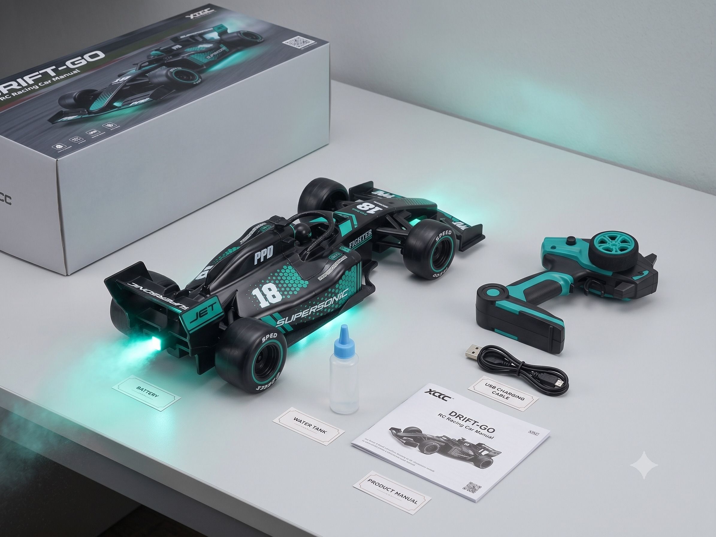 autonexus F1 Remote Control Drift Racing Car with Mist Spray Smoke Effect & LED Lights-picture-22