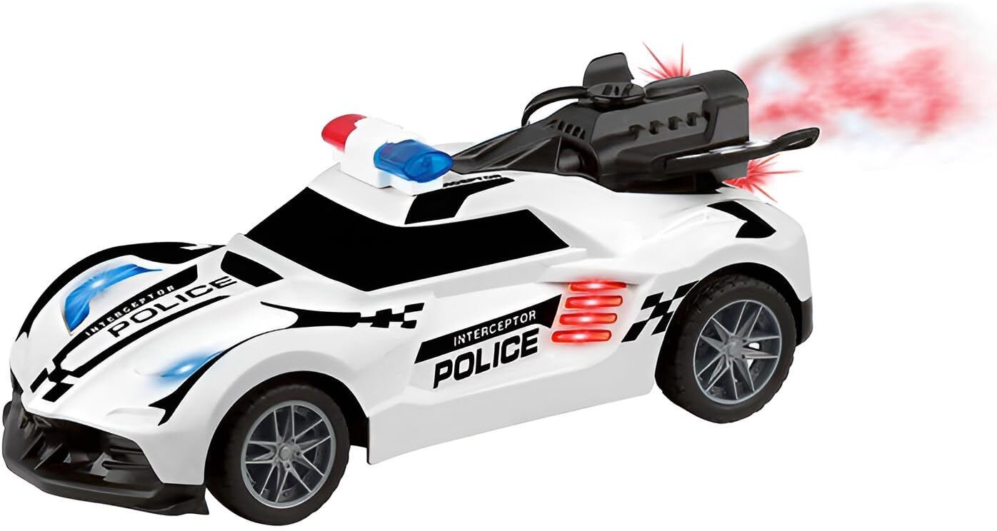 Police Spray Smoke Vehicle Car Toy with Light, Music, Bump & Go Action for Kids-image-5