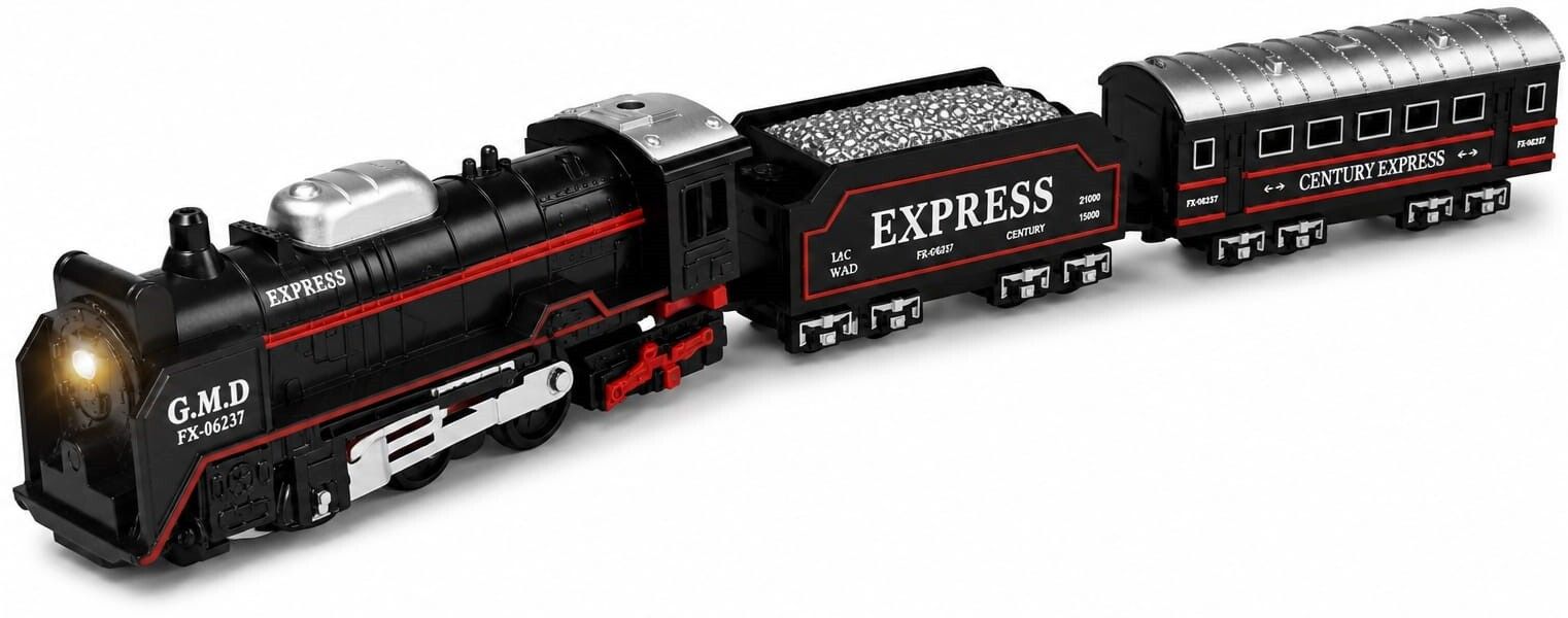 Battery Operated Toy Train Set with Track for Kids-image-40