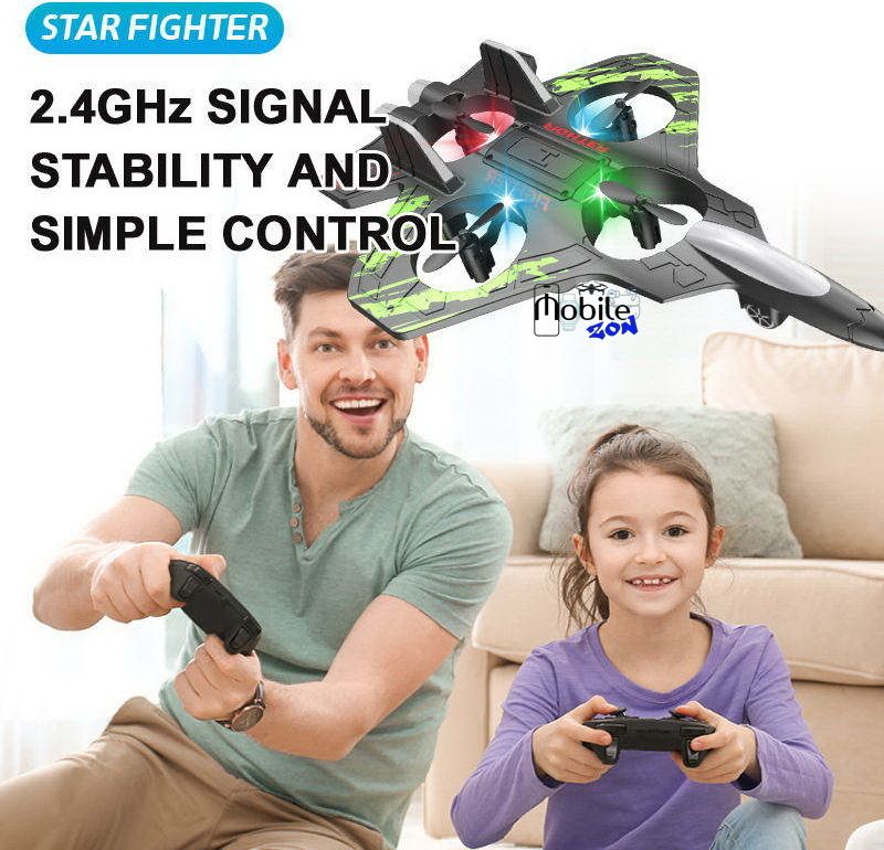 techel Remote Control Fighter Jet Airplane Toy, 2.4GHz RC Aircraft with LED Lights X16-picture-16