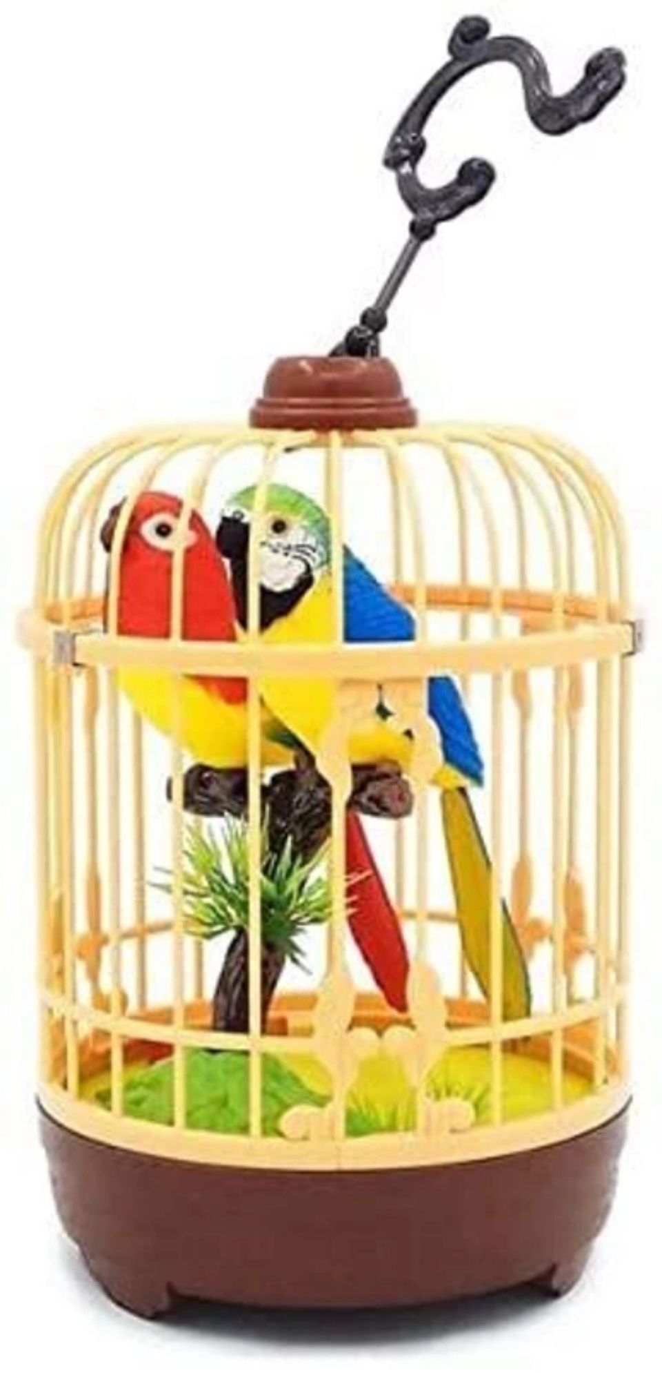 Battery-Operated Singing Bird Cage Toy Colorful Parrot Toy with Light & Sound-image-18