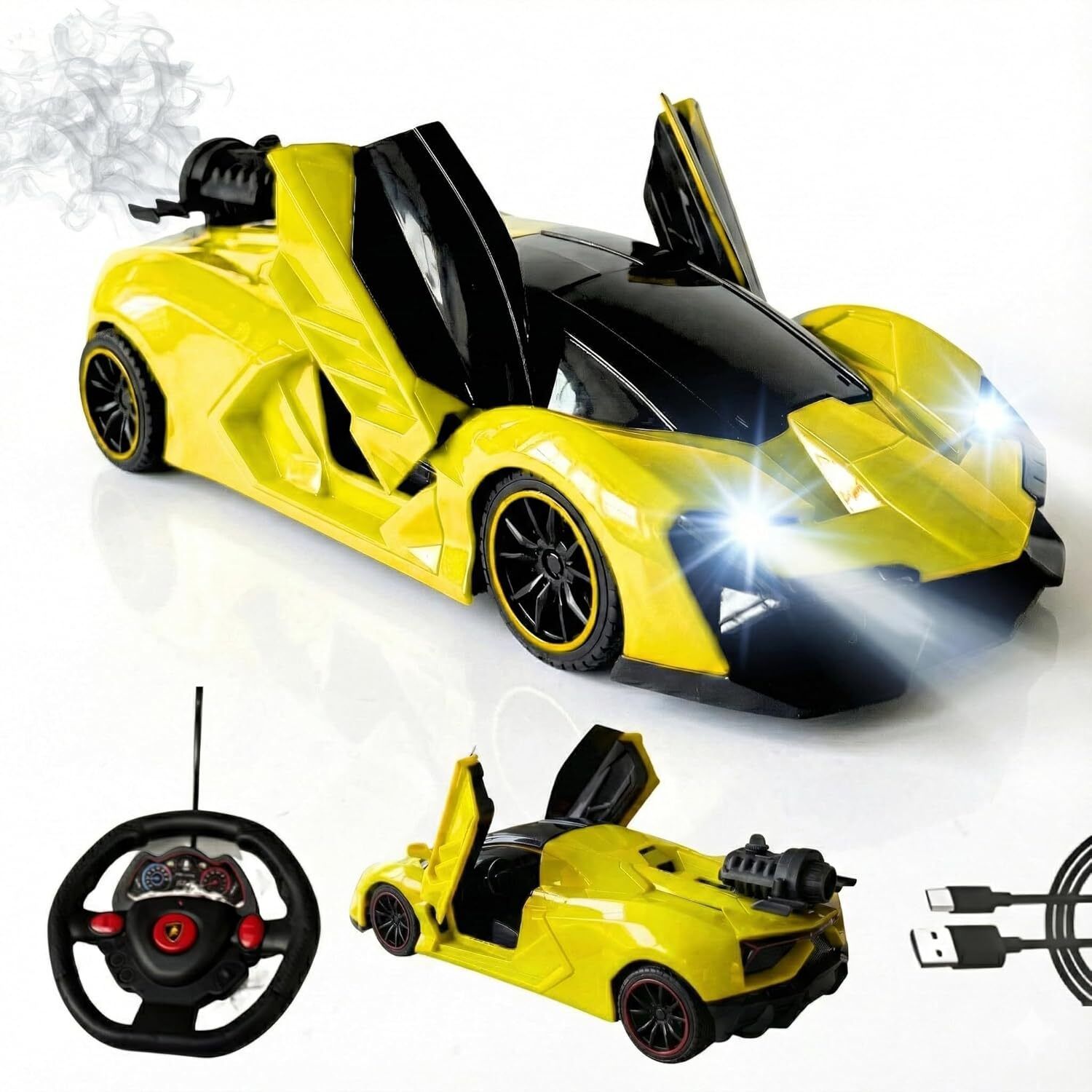 Remote Control Sports Racing Car, High Speed, LED Headlights, Type-C Charge-image-41