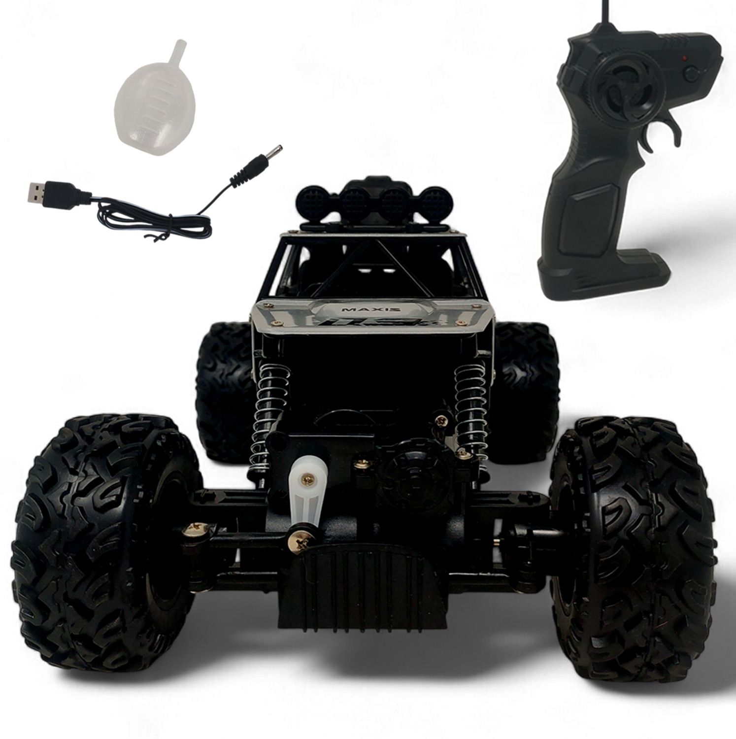 Rock Car 4x4 Sliver Big Monster With Remote Control And Mist Smoke
