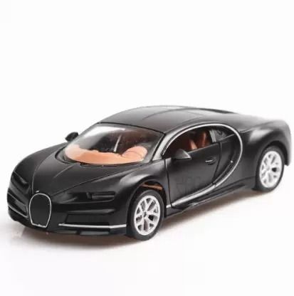 Pullback Bugatti Toy Car - Black Diecast, High-Detail Metal, Kids Play & Display-image-19