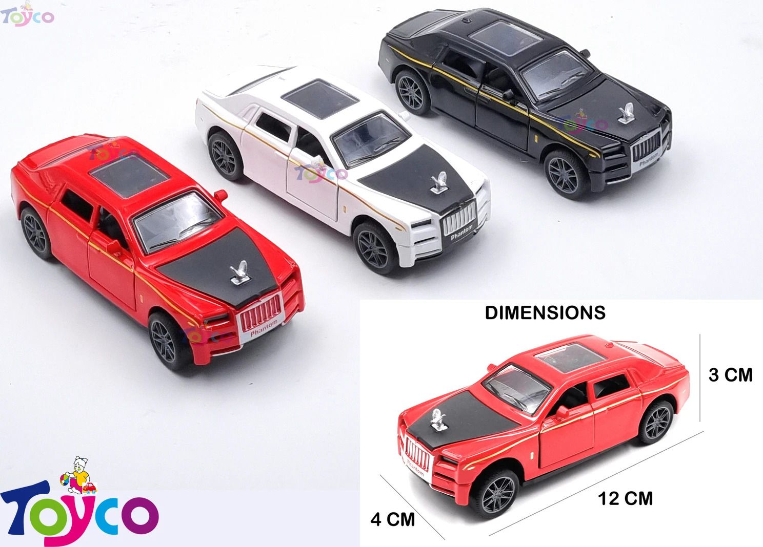 1:36 Scale Alloy DieCast Royce Phantom Car Toy for Kids (Open Door & Pull Back)-image-22