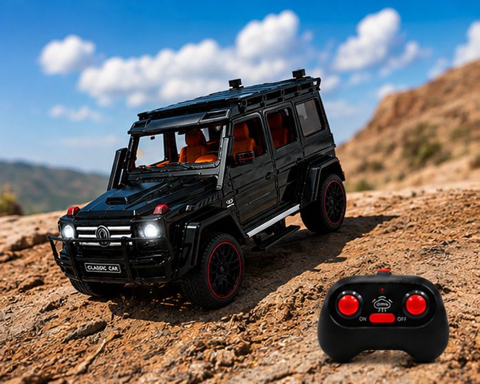 thywill solutions Rechargeable RC Black G Wagon Off Road Toy Car with LED Lights & Easy Controls-picture-43